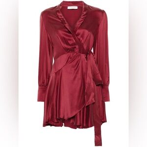 Zimmerman Silk Mini Wrap Dress